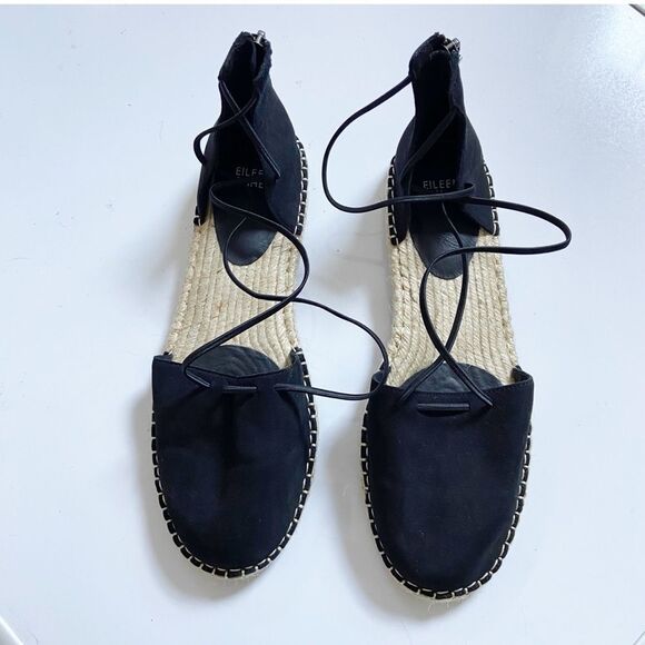 Eileen Fisher Tumbled Leather D’Orsay Flat Espadrille Sandal size 10 - Picture 3 of 12